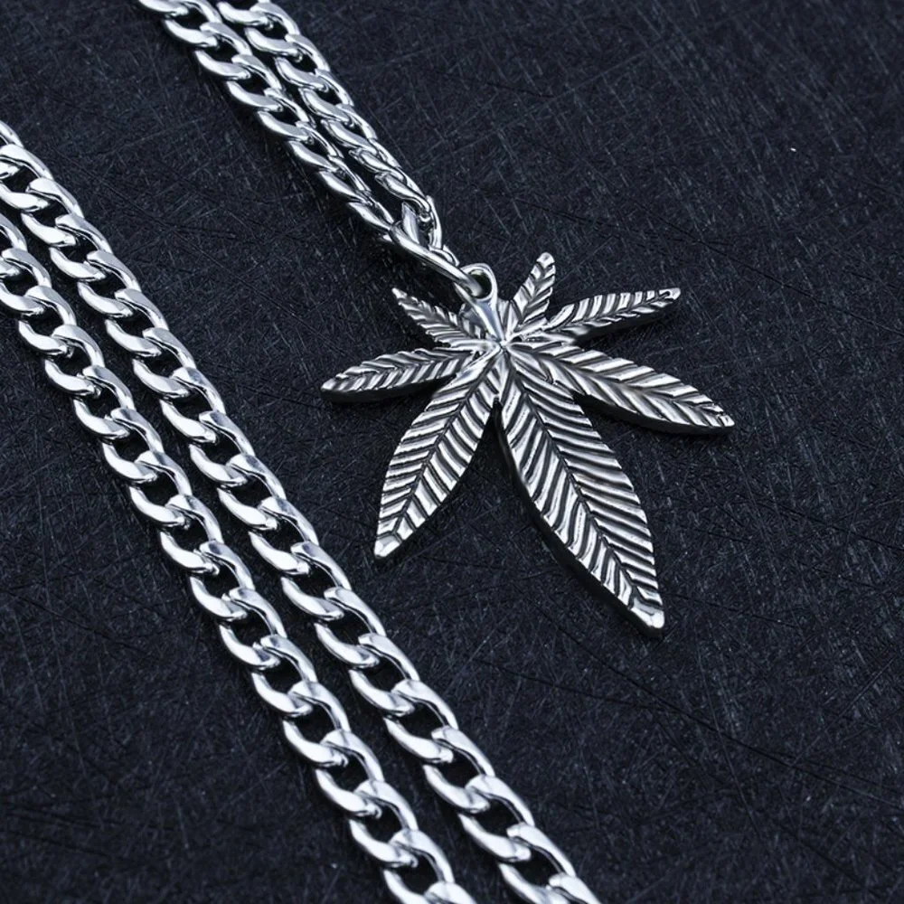 ❤️Hip Hop Leaf Chain Pendant Necklace for women/men, N90201P141